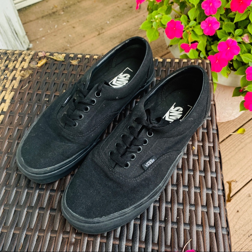 All black low-top VANS